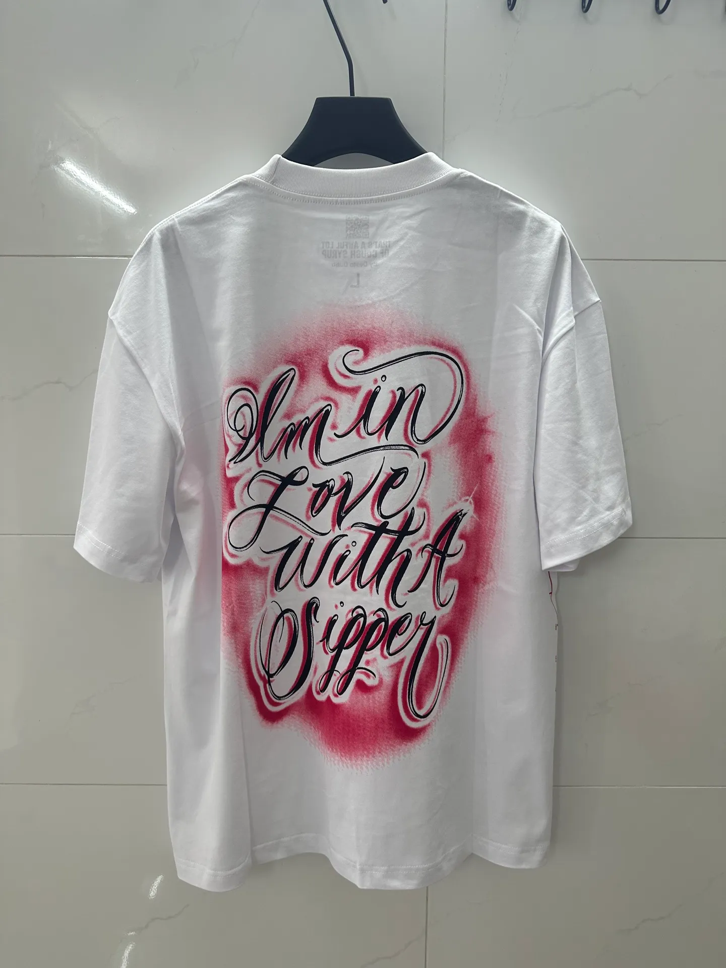 #White | THAT'S A AWFUL LOT OF COUGH SYRUP In Stock Real shot American simple trendy brand loose casual T-shirt Fabric (fabric): 32 counts Weight combed double yarn pure cotton Sizes (size): S-M L X L Color (colour): White